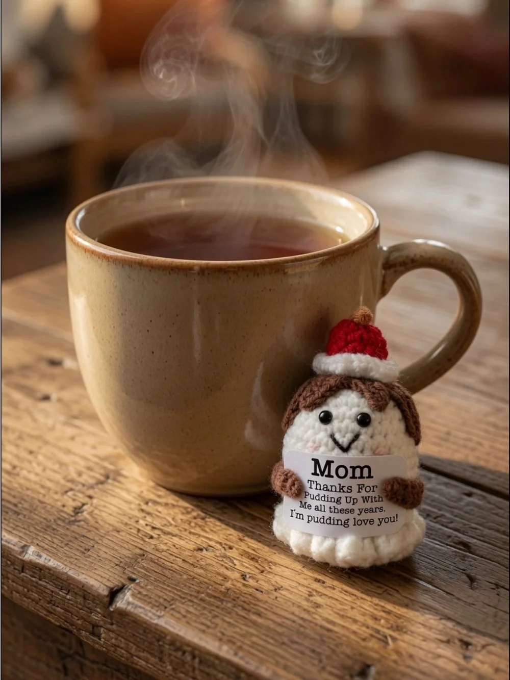 Mom Mini Crochet Pudding Plush - NWT